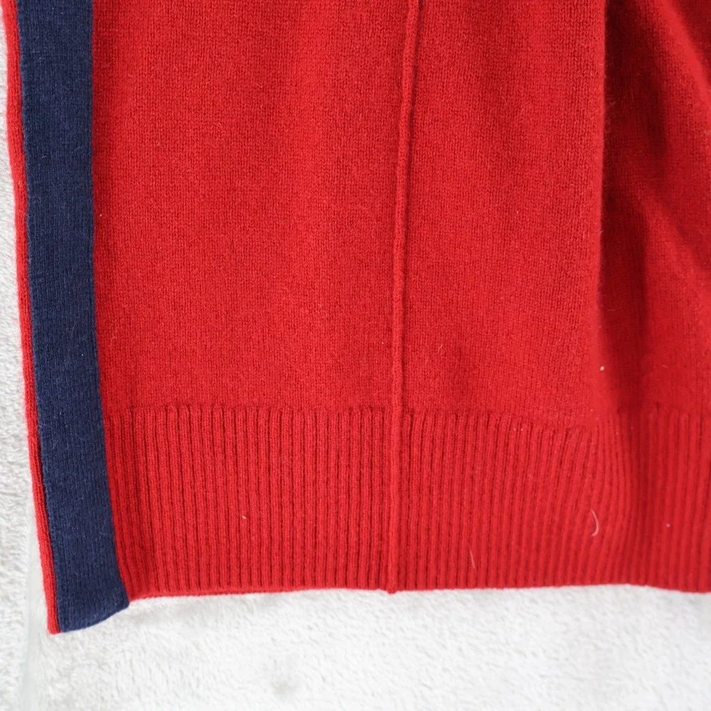 J.Crew Collection Cashmere Track Pants Women M Red Wide Leg Side Stripe $298 NWT - Picture 10 of 16